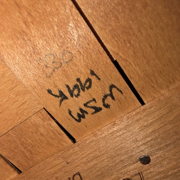 Longaberger Floral-Lined Woven Wood Basket with Pink Trim 1995 Easter Basket - Picture 8 of 10